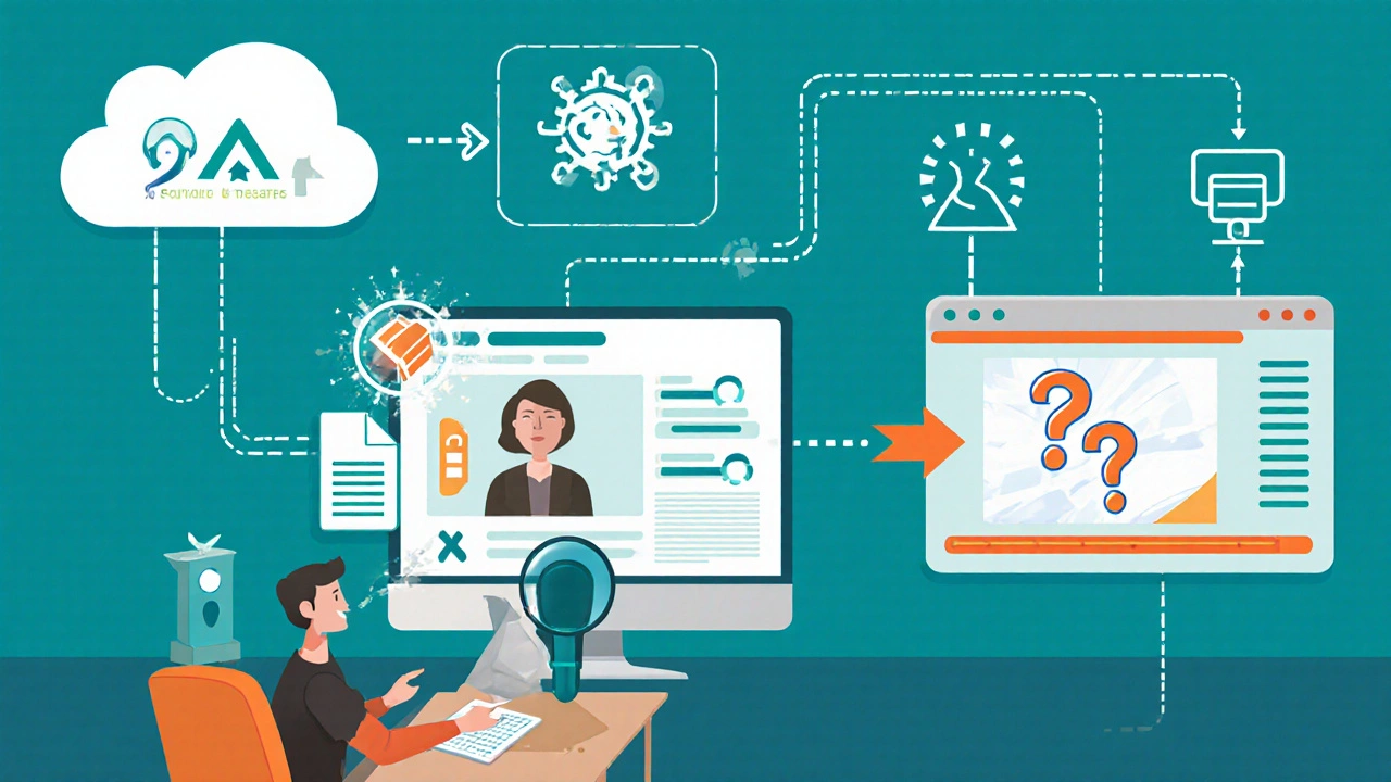 Designer uploading a SCORM file into a cloud LMS, showing data flow to a player.