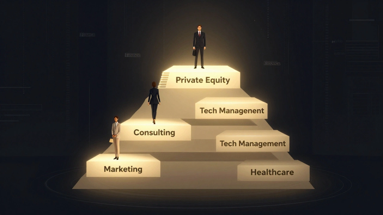 Pyramid chart showing highest paying MBA specializations