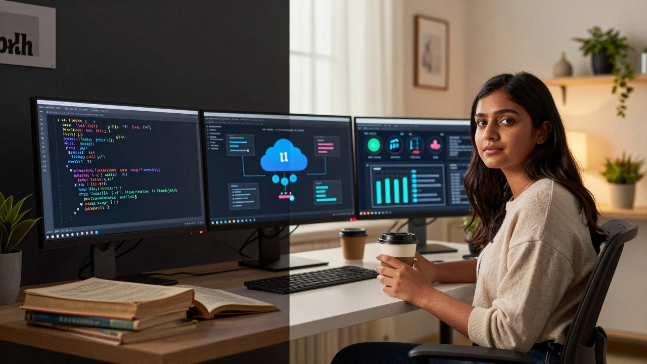 Contrast between outdated coding methods and modern cloud infrastructure skills
